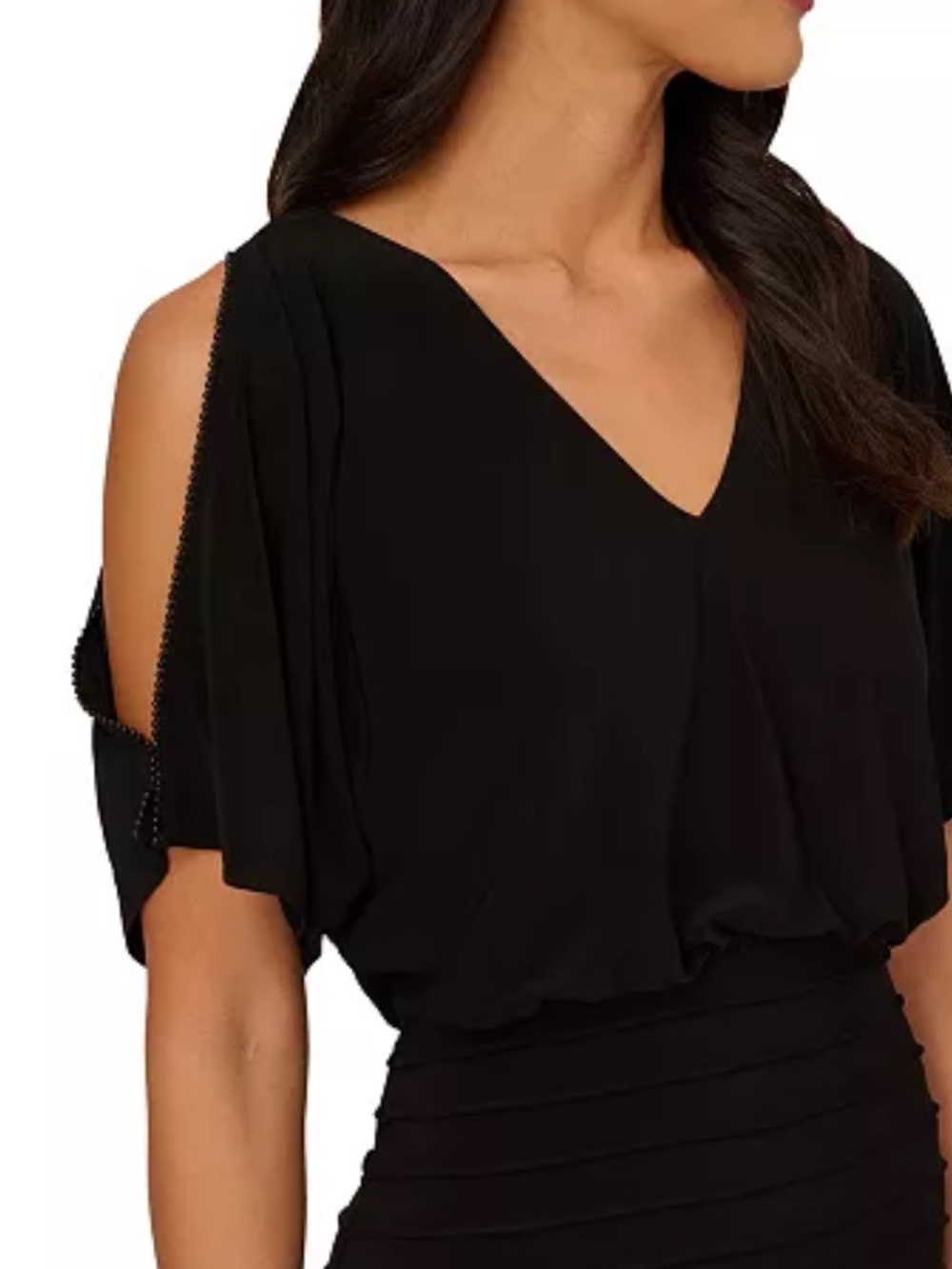 adrianna papell dress 8 new beaded trim pintucked dress